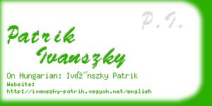 patrik ivanszky business card